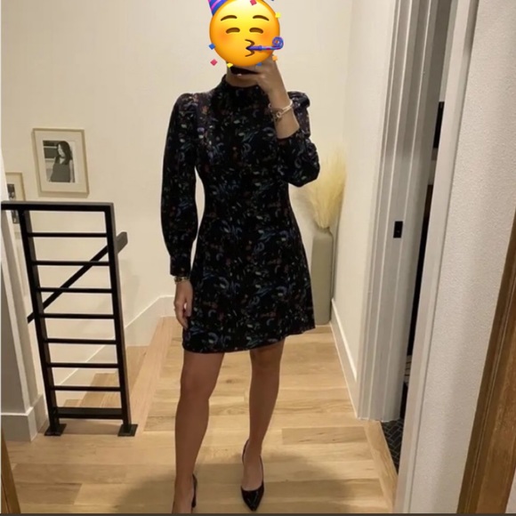 Tanya Taylor Black Clarisse Long Sleeve Silk Dress Size 4 - Picture 14 of 14